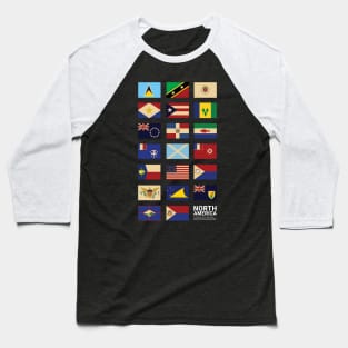 North America Country Flags Set Baseball T-Shirt